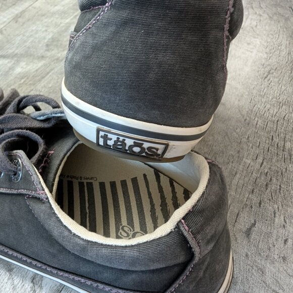 Taos Moc Star Canvas Women's 7.5 Graphite Gray Lace Up Low Top Casual Sneakers - Picture 8 of 9